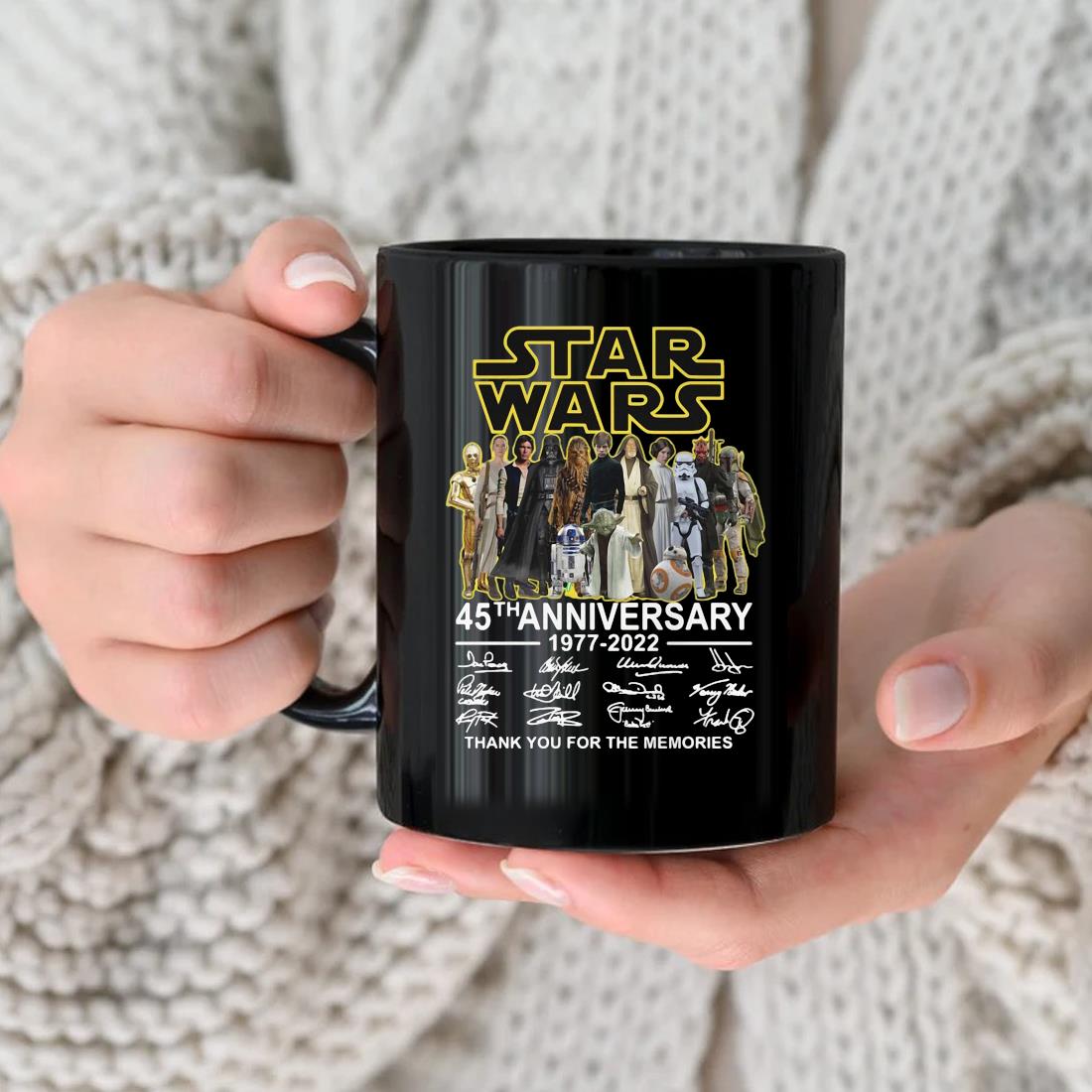 Official Star Wars 45th Anniversary 1977 2022 Signatures Thank You For The Memories Mug
