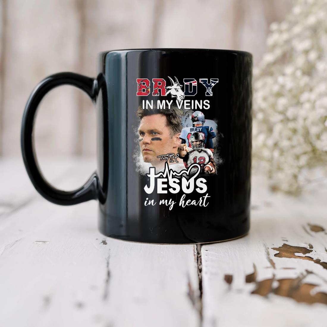 Tom Brady In My Veins Jesus In My Heart Signature Shirt, hoodie