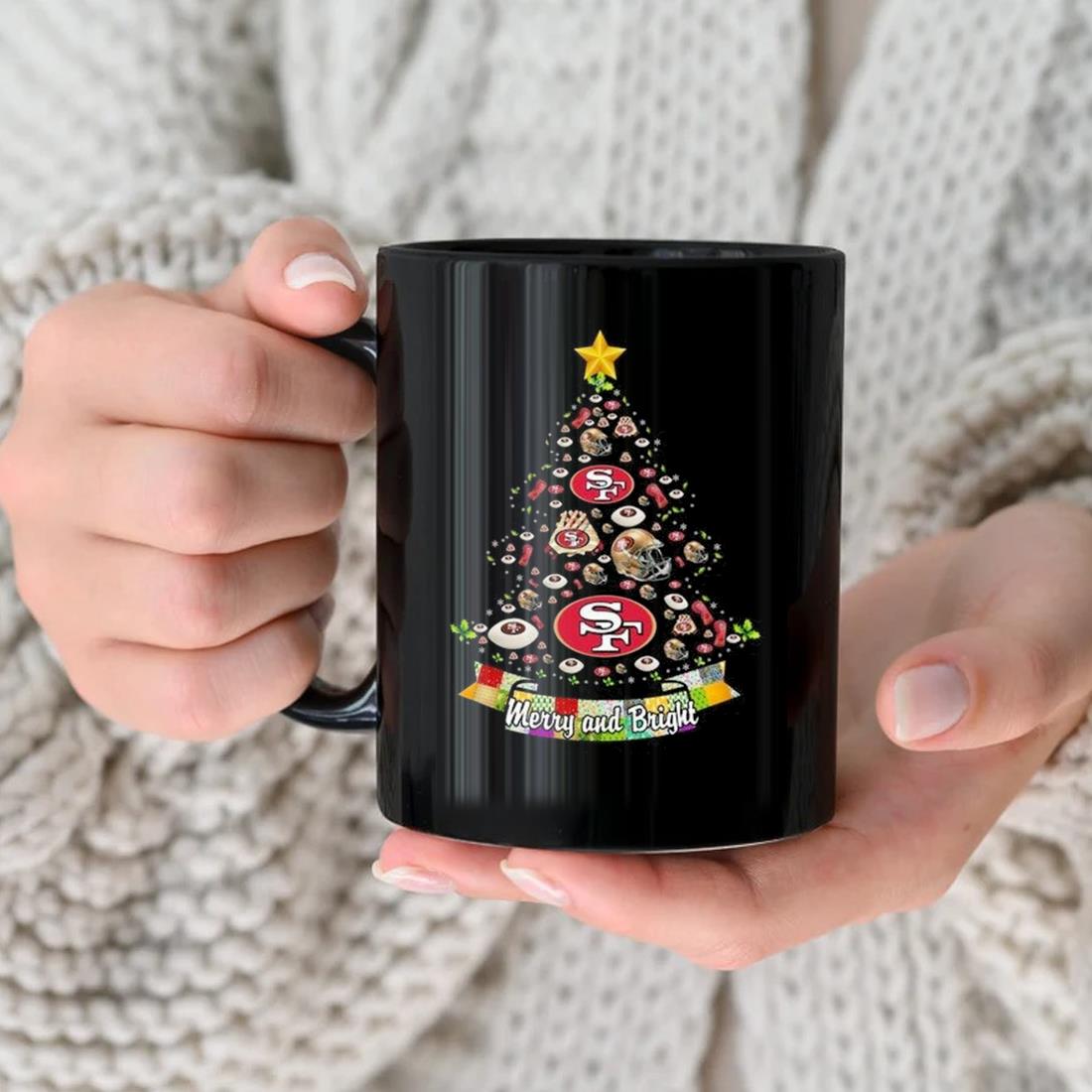 Merry And Bright San Francisco 49ers Nfl Christmas Tree 2022 Mug