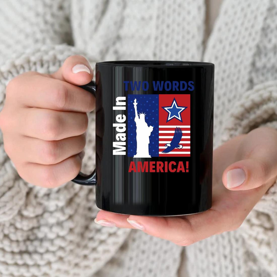 Two Words Made In America Political Mug