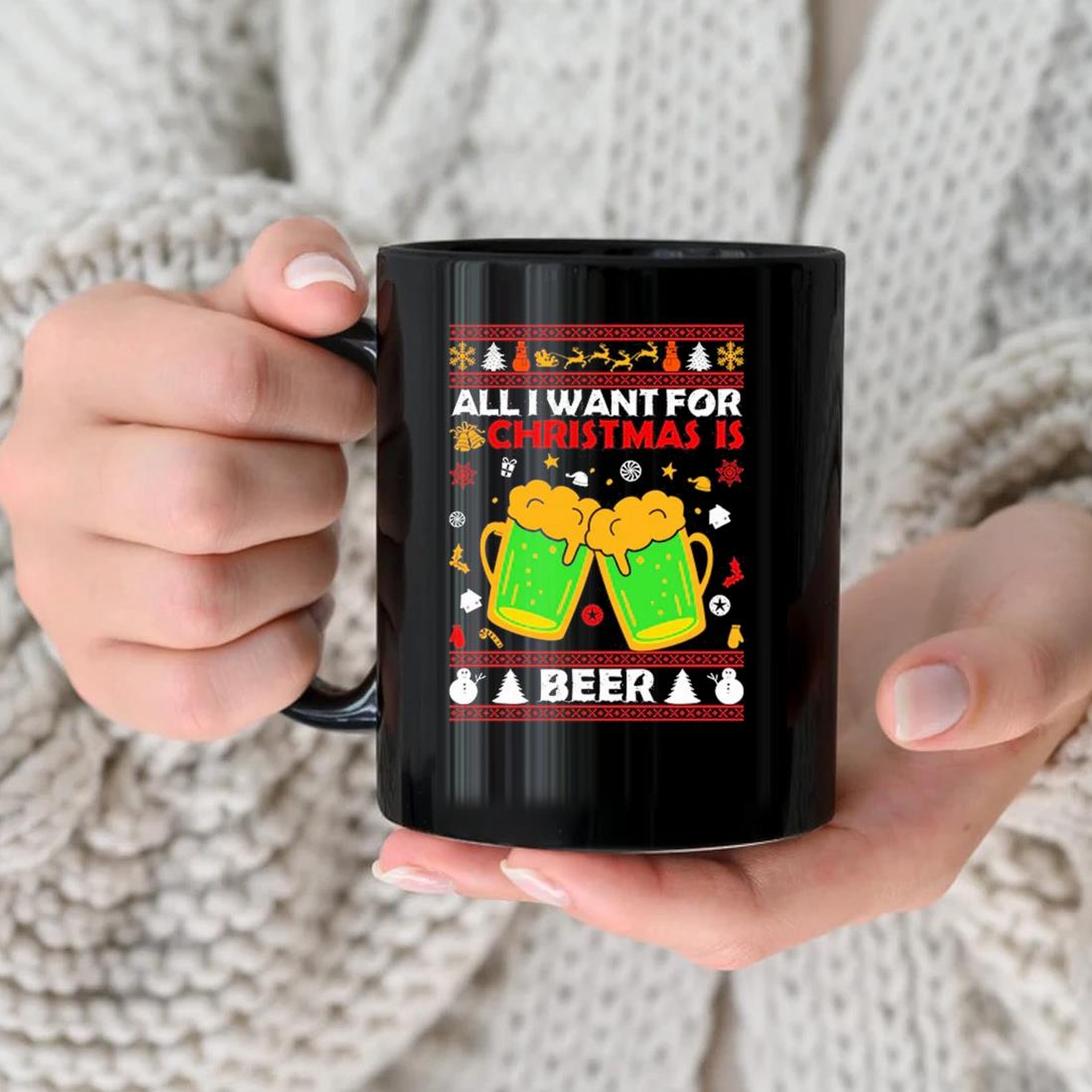 Funny Christmas Mug - I wish this was beer