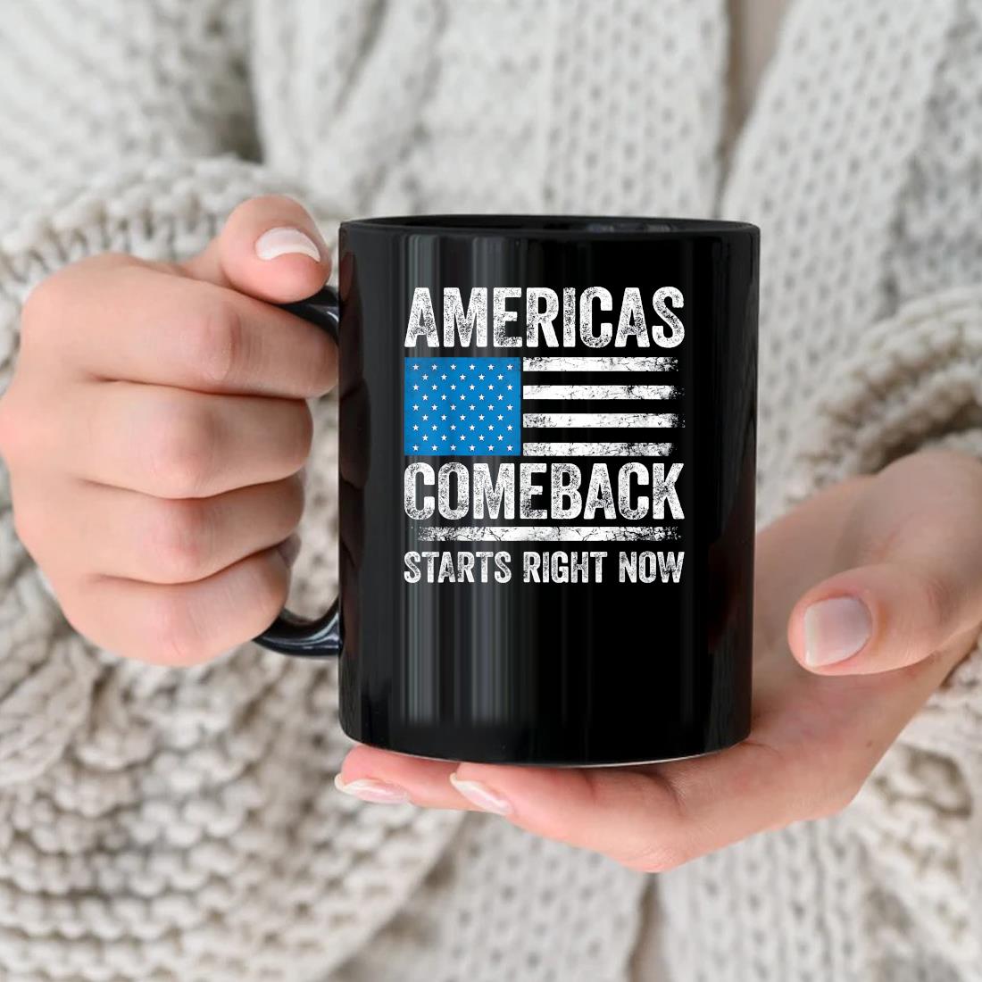 Americas Comeback Starts Right Now Usa Flag Pro Trump Mug