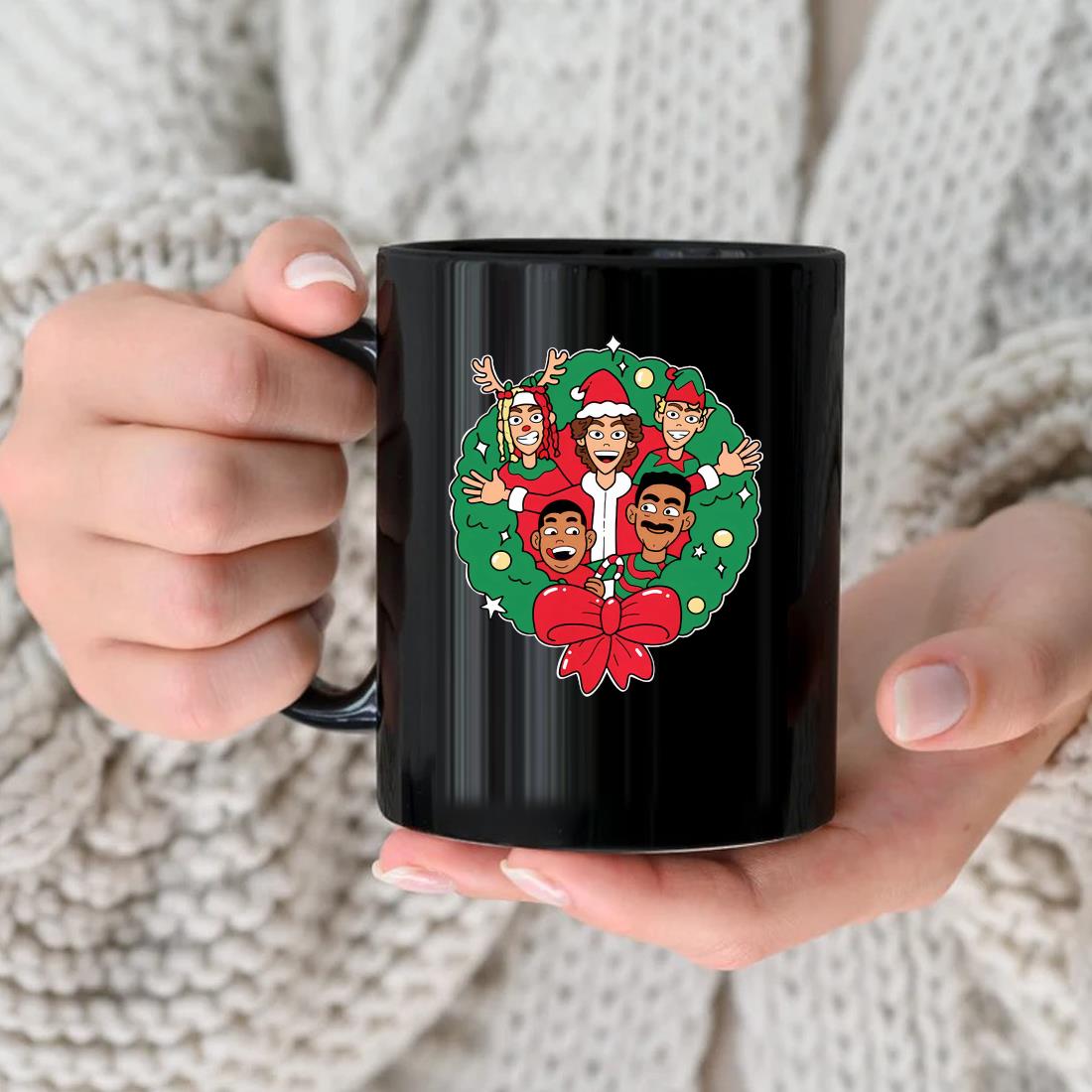 Baylen Levine Wreath Christmas Mug