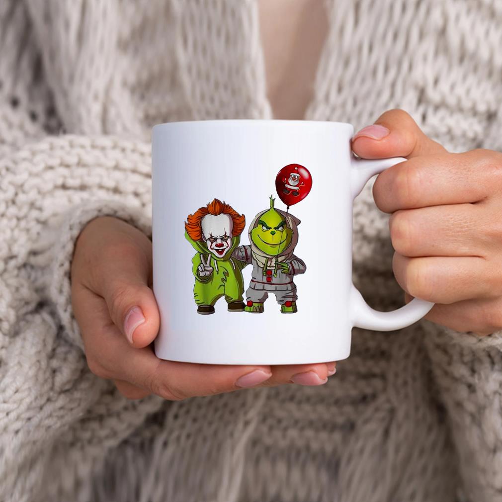 Clown Pennywise And Grinch Halloween Mug