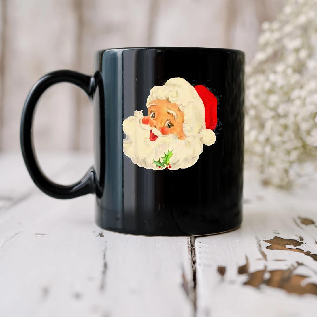 Cool Vintage Christmas Santa Claus Face Mug biu