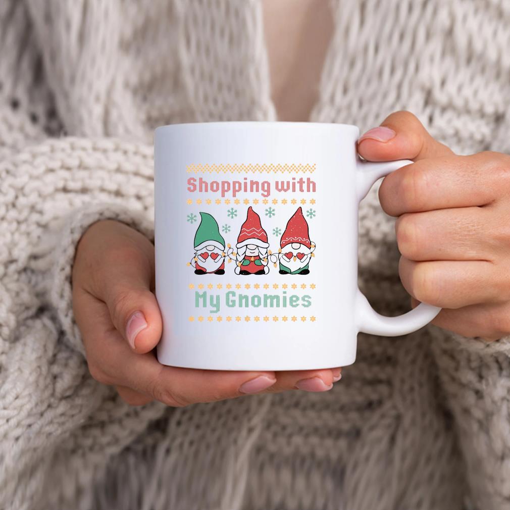 Cute Gnomes Shopping With My Gnomies Ugly Christmas Mug