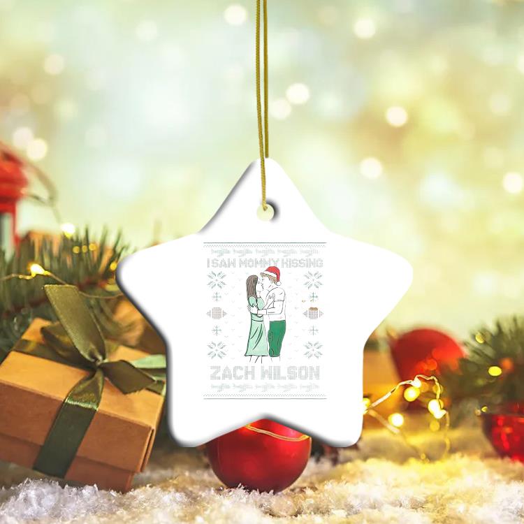 I Saw Mommy Kissing Zach Wilson Ugly Christmas Ornament, hoodie, sweater,  long sleeve and tank top