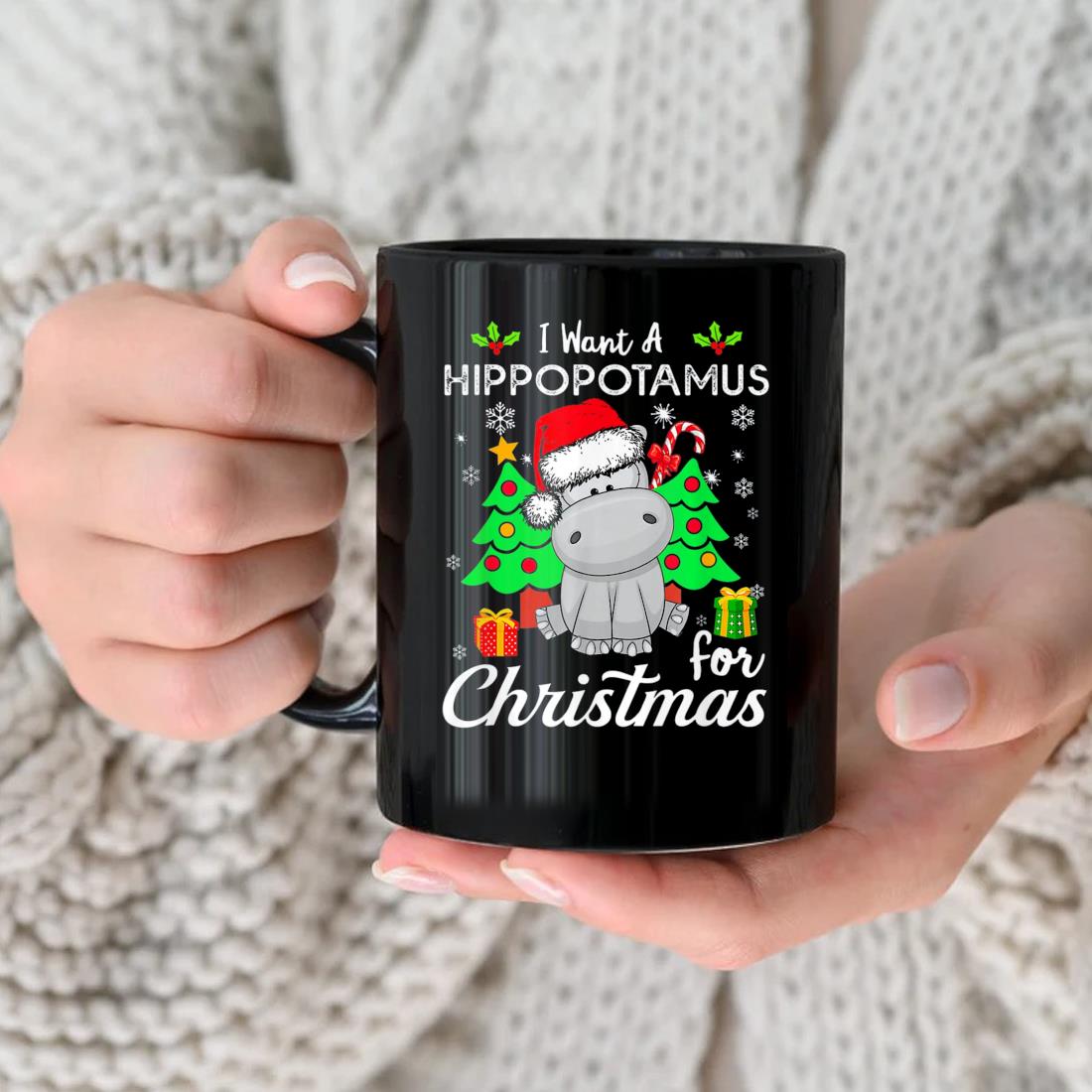 I Want A Hippopotamus For Christmas Xmas Hippo Pajama Mug