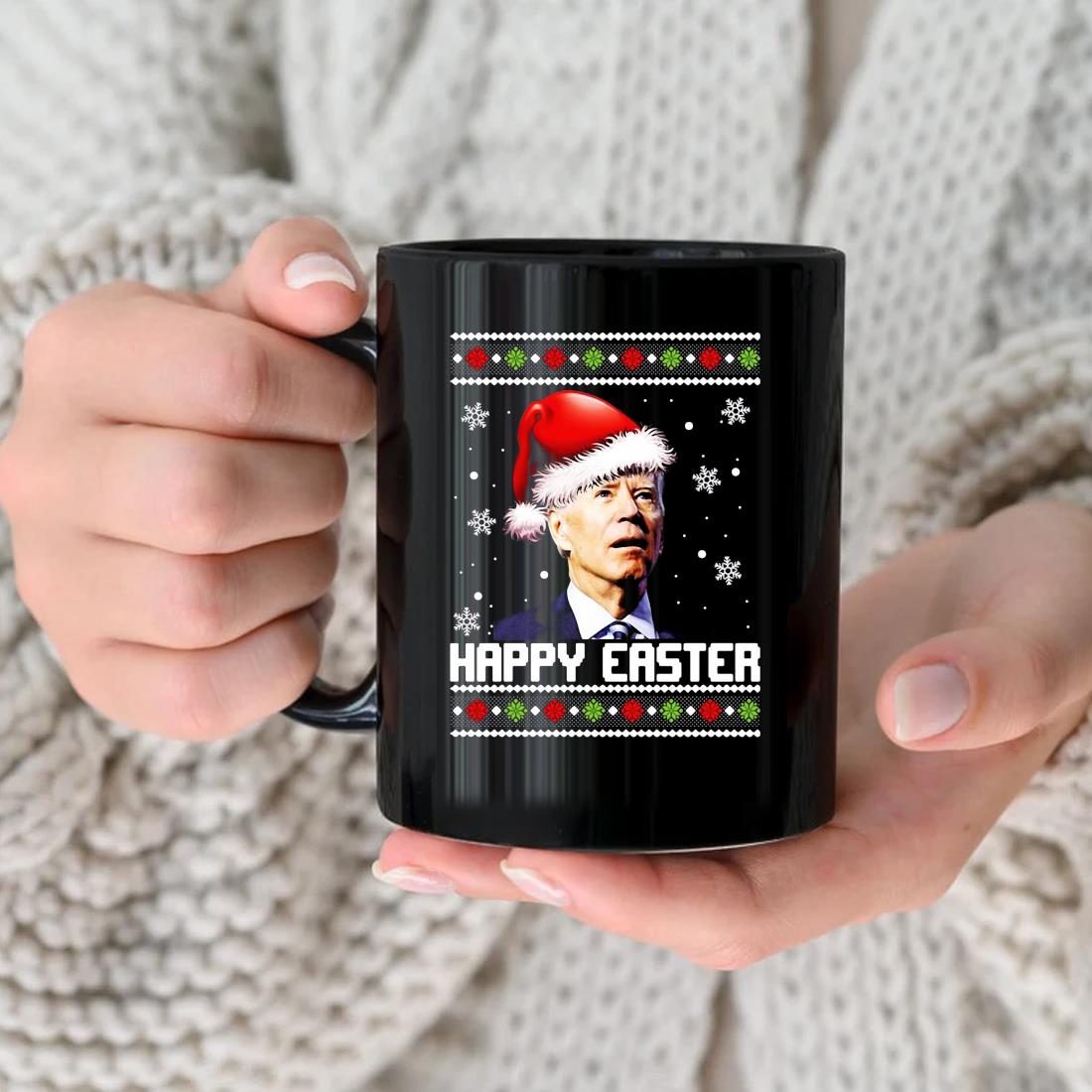 Merry 4th Of Easter Santa Joe Biden Ugly Christmas Mug