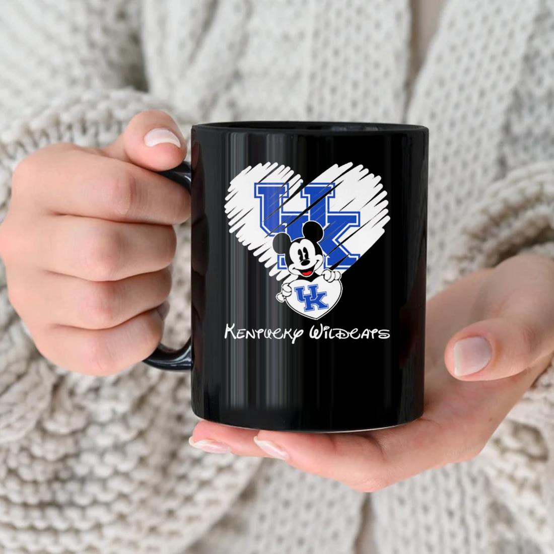 Mickey Mouse Heart Love Kentucky Wildcats Mug