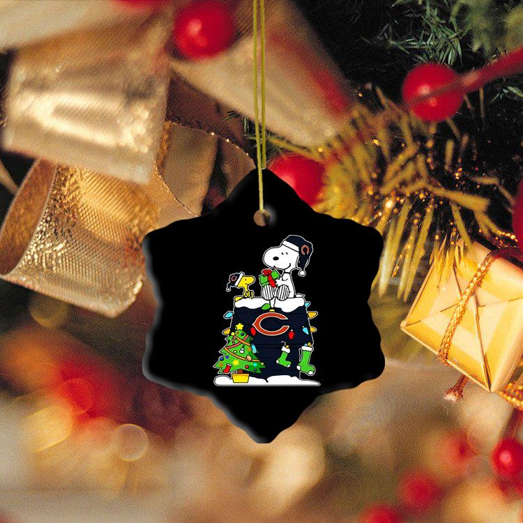 Chicago Bears Football Nfl Snoopy Dog Unique Christmas Ornament