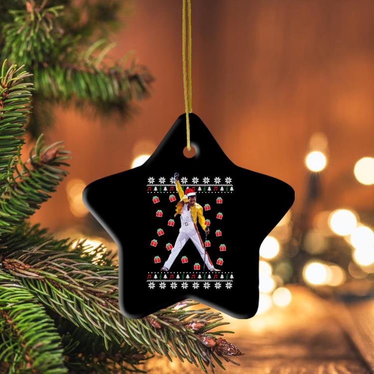 Queen Freddie Mercury Santa Ugly Christmas Ornament