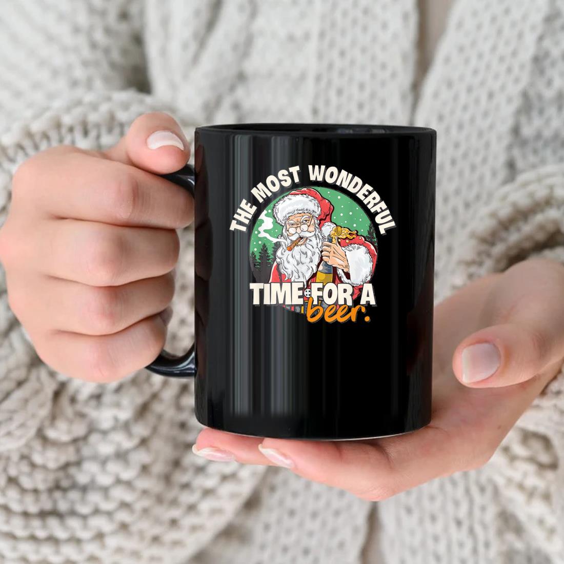 Santa Claus The Most Wonderful Christmas Time For A Beer Mug