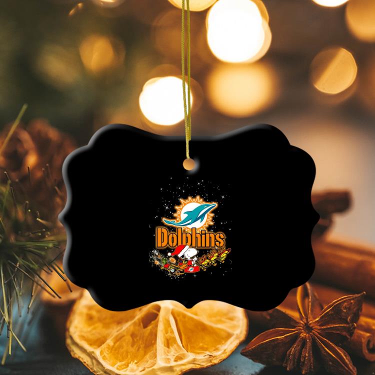 Miami Dolphins Snowflake Christmas Ornament