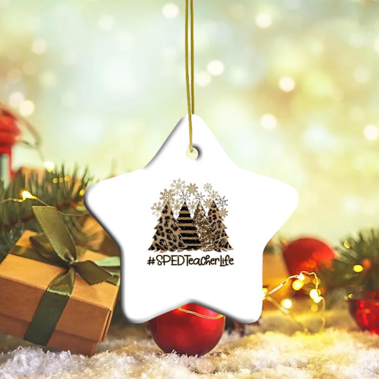 Sped Teacher Life Leopard Tree Christmas Ornament ornament ngoi sao