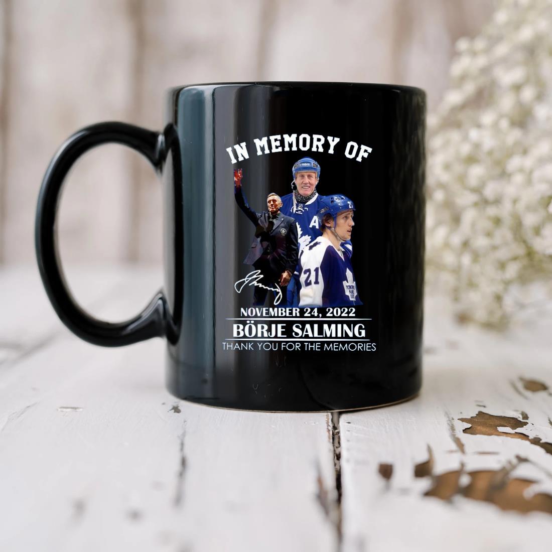 Toronto Maple Leafs Borje Salming In Memory 2022 Thank You For The Memories Signature Mug biu