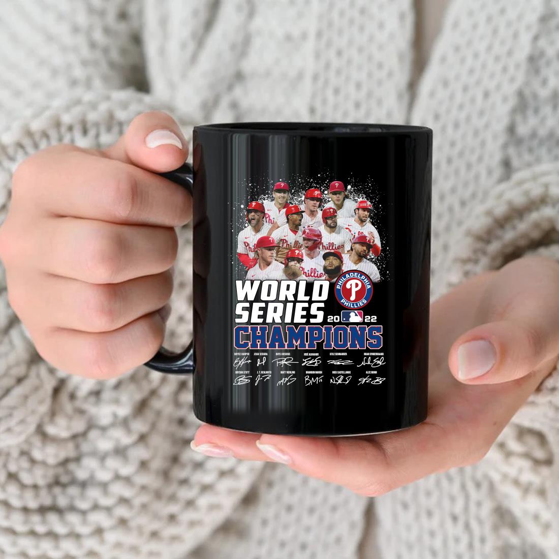 World Series Champions 2022 Philadelphia Phillies Baseball Signatures Mug
