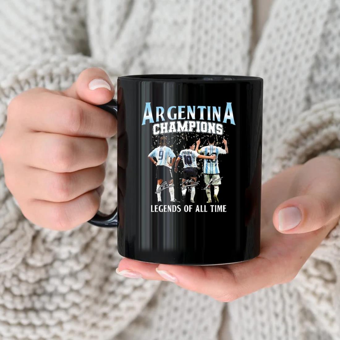 Argentina Champions Legends Of All Time Signatures 2022 Mug