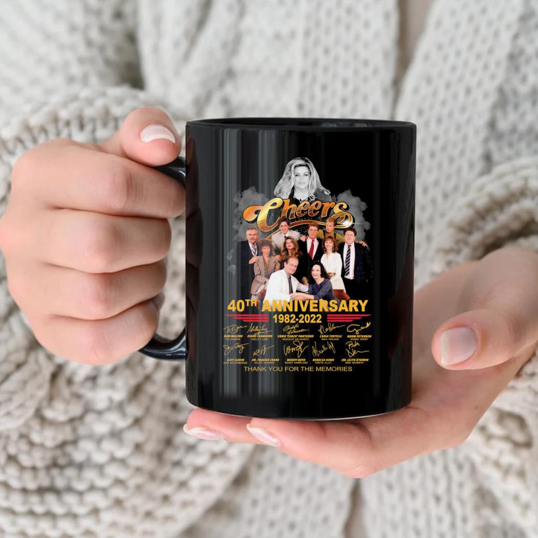 Cheers 40th Anniversary 1982-2022 Thank You For The Memories Signatures Mug