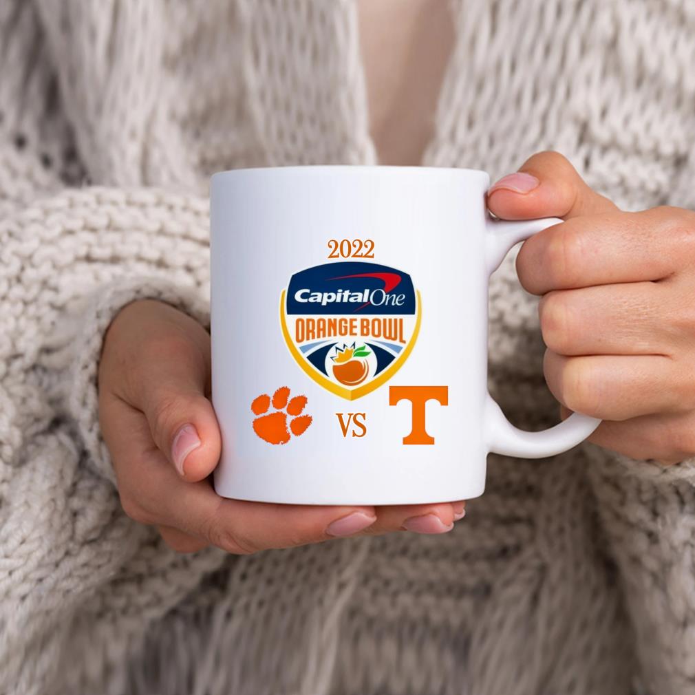 Clemson Tigers Vs Tennessee Volunteers Capital One 2022 Orange Apparel Bowl Match-up Mug