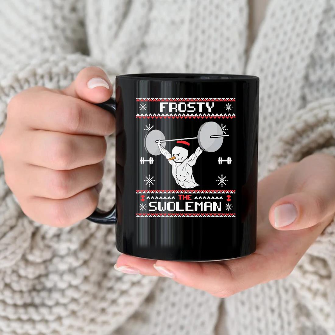 Frosty Swoleman Swole Ugly Muscles Snowman Christmas Mug