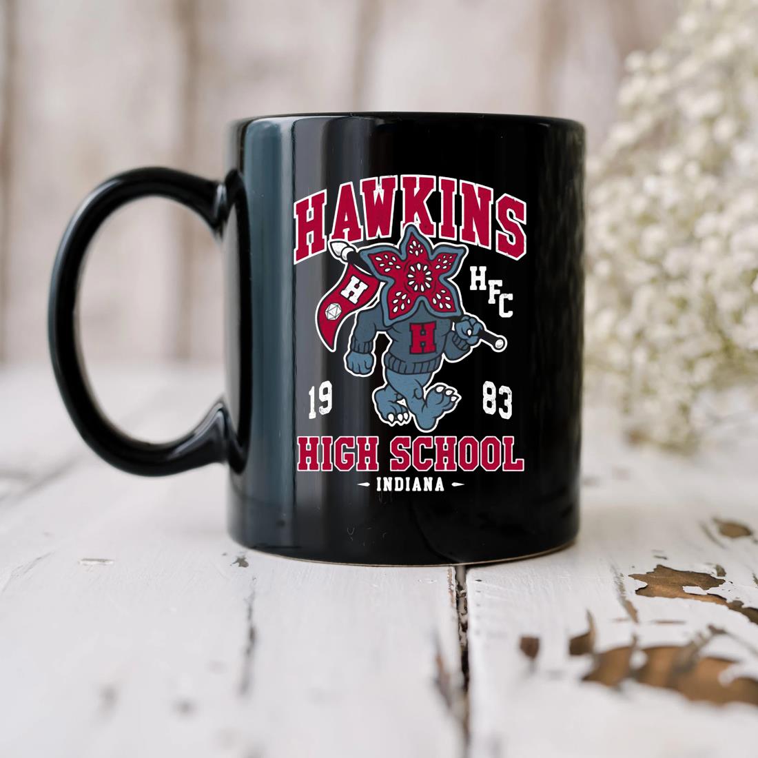 Hawkins High School Vintage Distressed Creepy Cute College Demogorgon  Mascot Shirt, hoodie, sweater, long sleeve and tank top