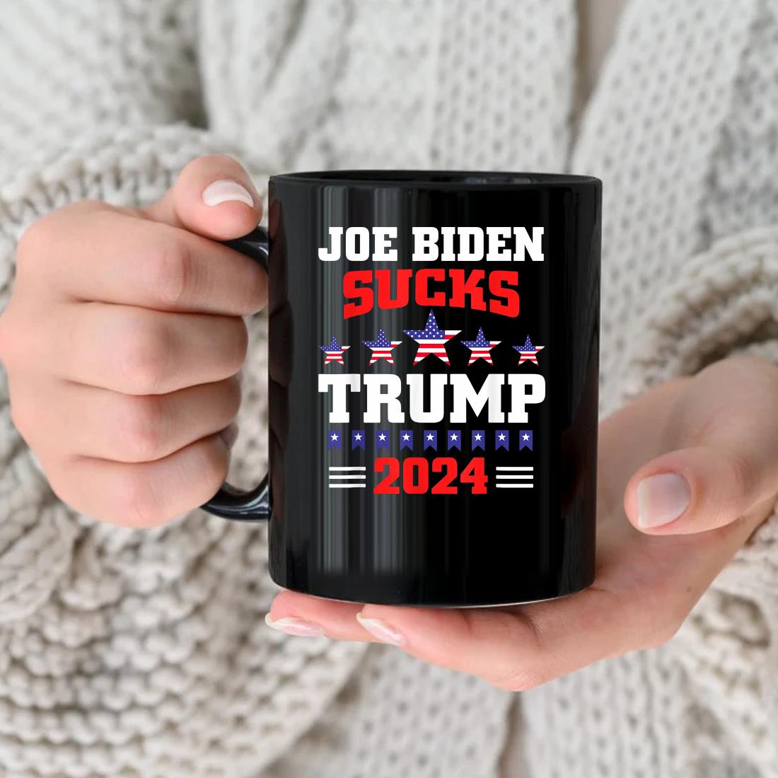 Joe Biden Suck Trump 2024 For President Election Usa Flag Mug