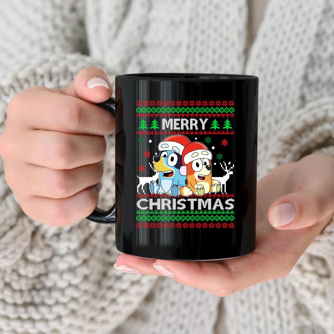 Official Bluey Ugly Merry Christmas Mug