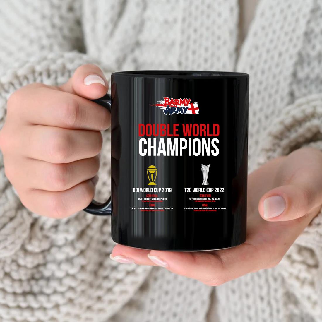 Official Double World Cup Winners Barmy Army Odi World Cup 2019 T20 World Cup 2022 Mug
