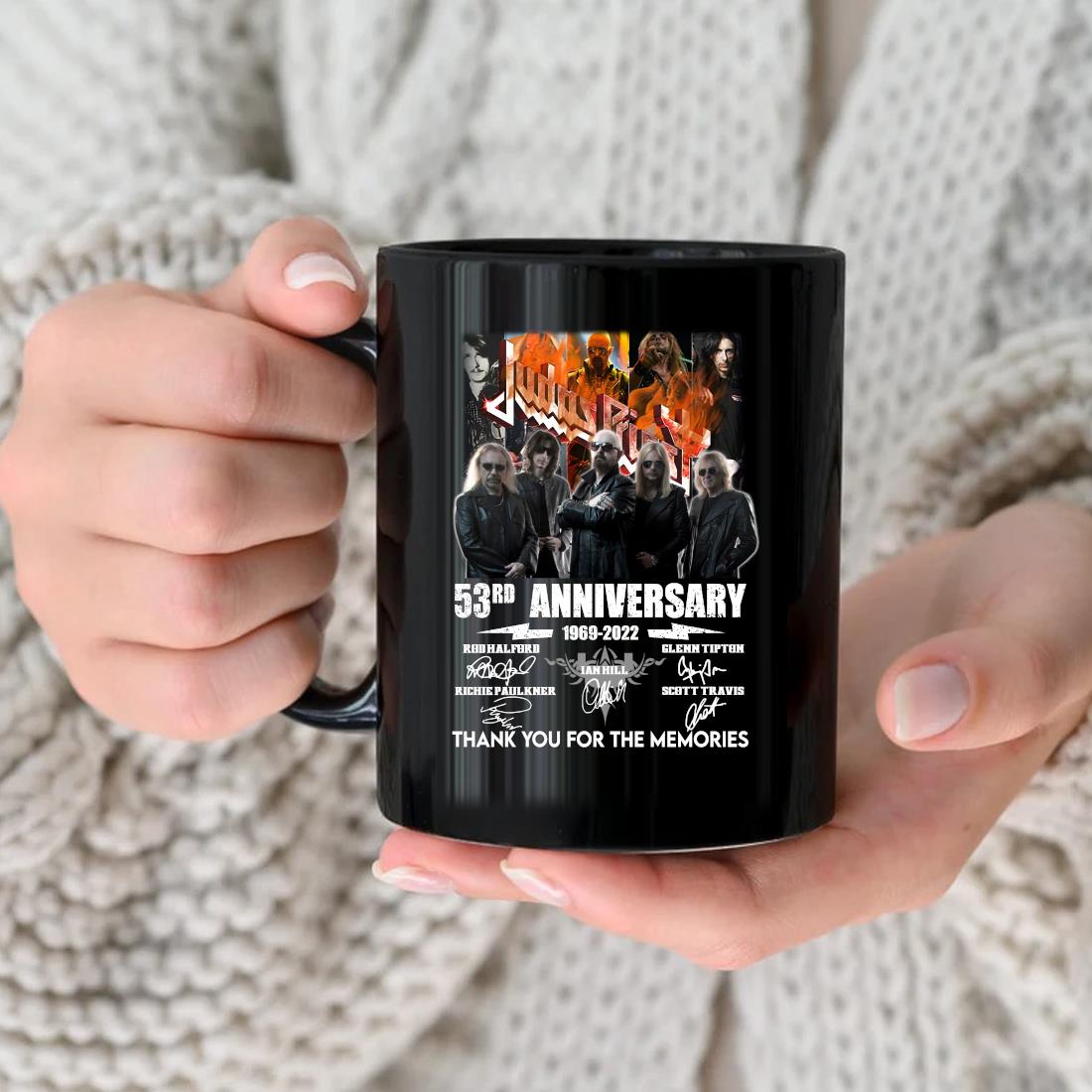 Official Judas Priest 53rd Anniversary 1969-2022 Thank You For The Memories Signatures Mug