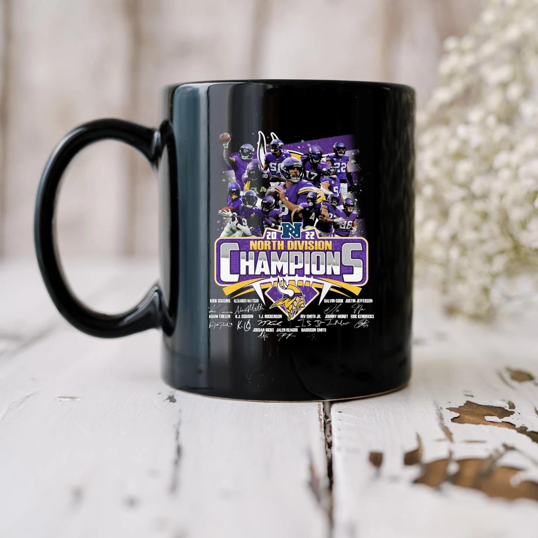 Official Minnesota Vikings 2022 North Division Champions Signatures Shirt,  hoodie, sweater, long sleeve and tank top