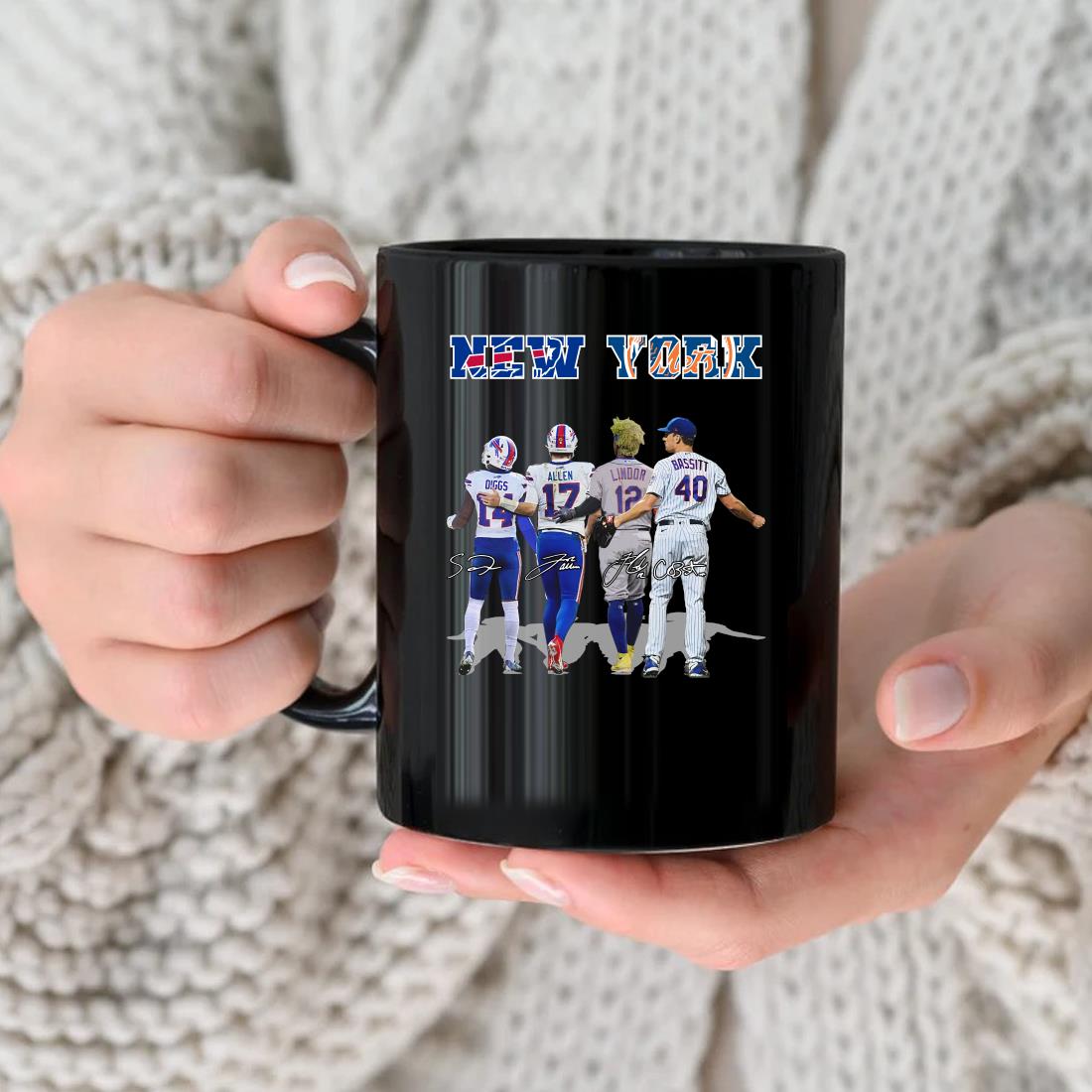 Official New York Sports Buffalo Bills And New York Mets Signatures Mug
