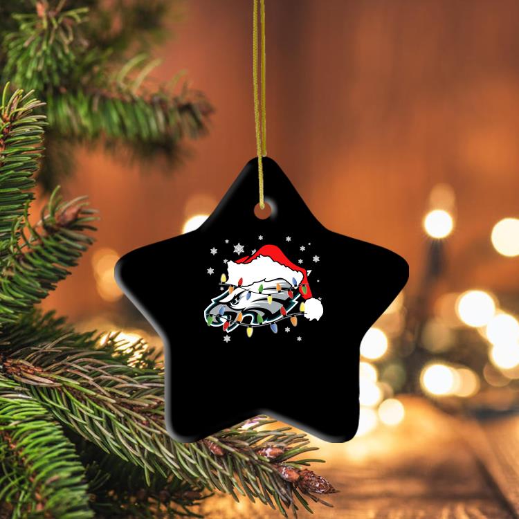 Philadelphia Eagles Logo Santa Hat Light Christmas Ornament