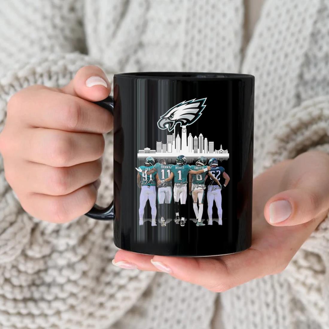 Philadelphia Eagles Skyline Players Signatures Mug