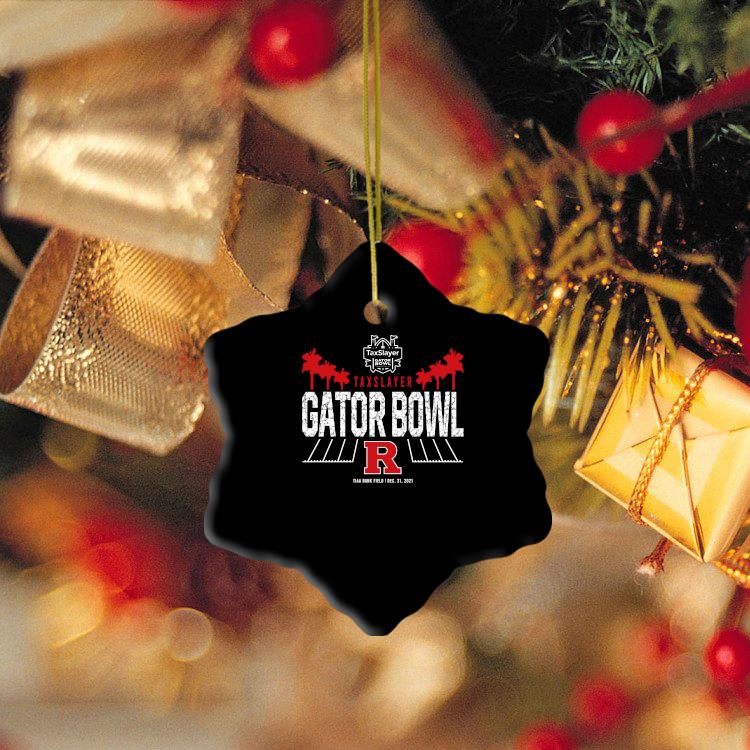 Rutgers Scarlet Knights Taxslayer Gator Bowl 2021 Ornament mockup ornament ngoi sao