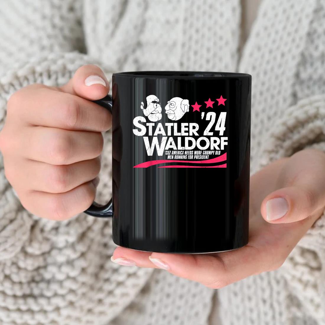 Statler And Waldorf For President 2024 Retro Vintage Mug