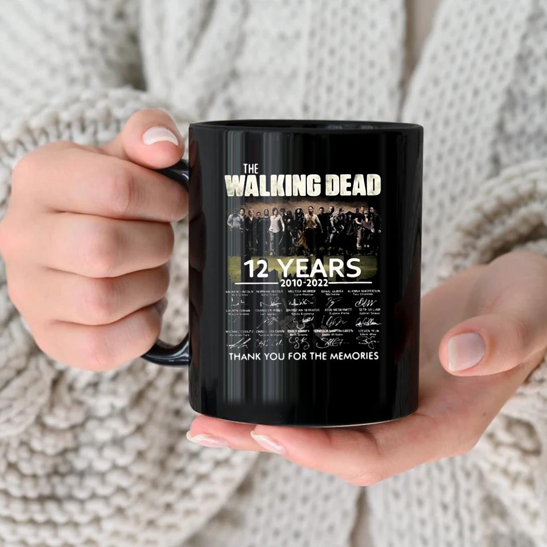 The Walking Dead 12 Years 2010 2022 Signatures Thank You Men's Mug