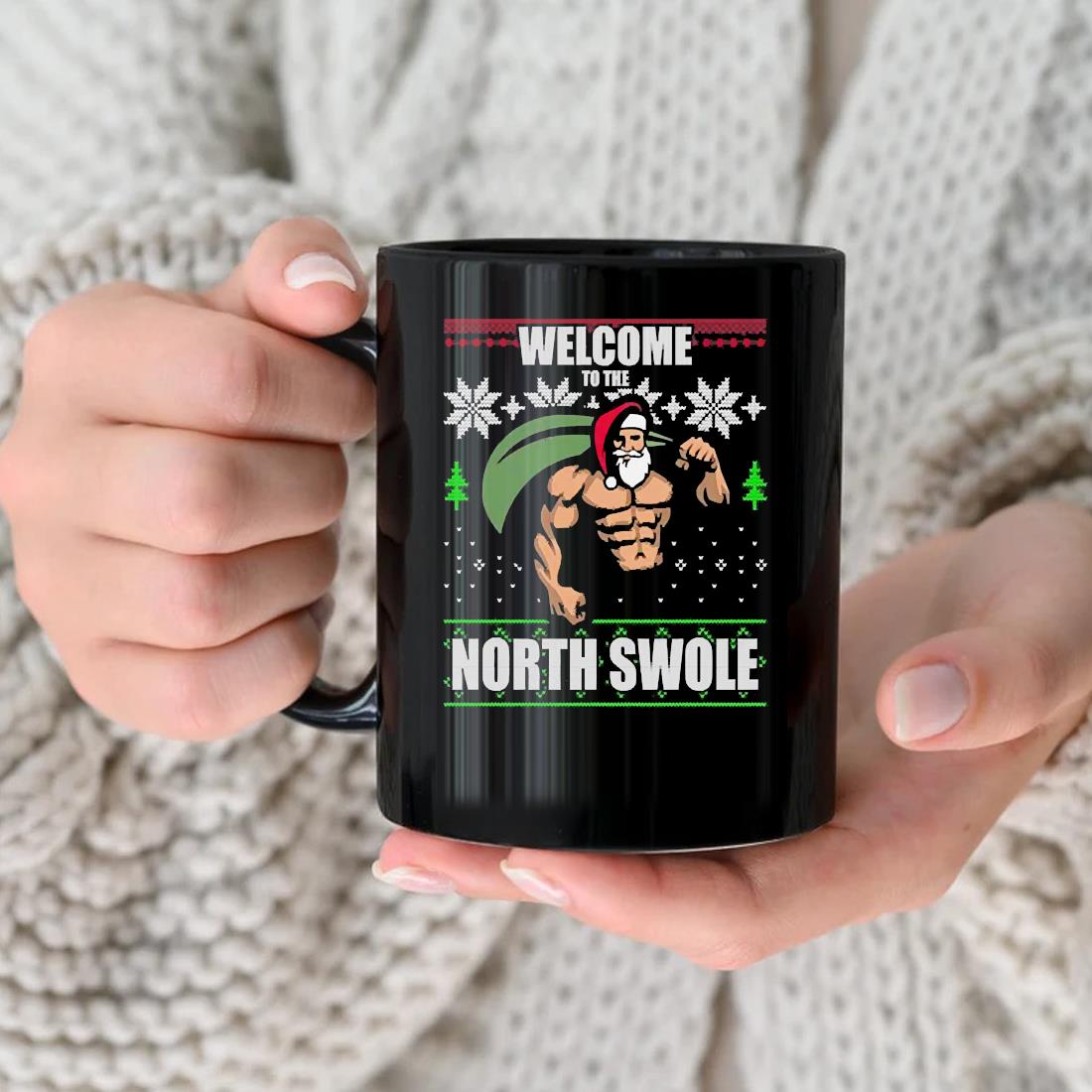 Welcome To The North Swole Santa Gym Lifting Christmas Mug
