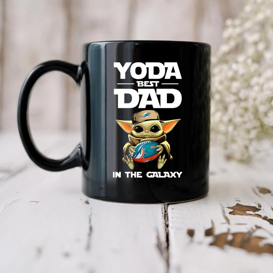 Miami Dolphins Baby Yoda Nfl Coffee Mug - Jolly Family Gifts