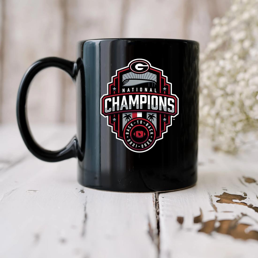 Georgia Bulldogs College Football Playoff 2022 National Champions Official Logo Mug biu