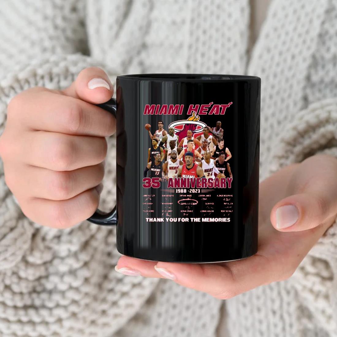 Miami Heat 35th Anniversary 1988-2023 Thank You For The Memories Signatures Mug