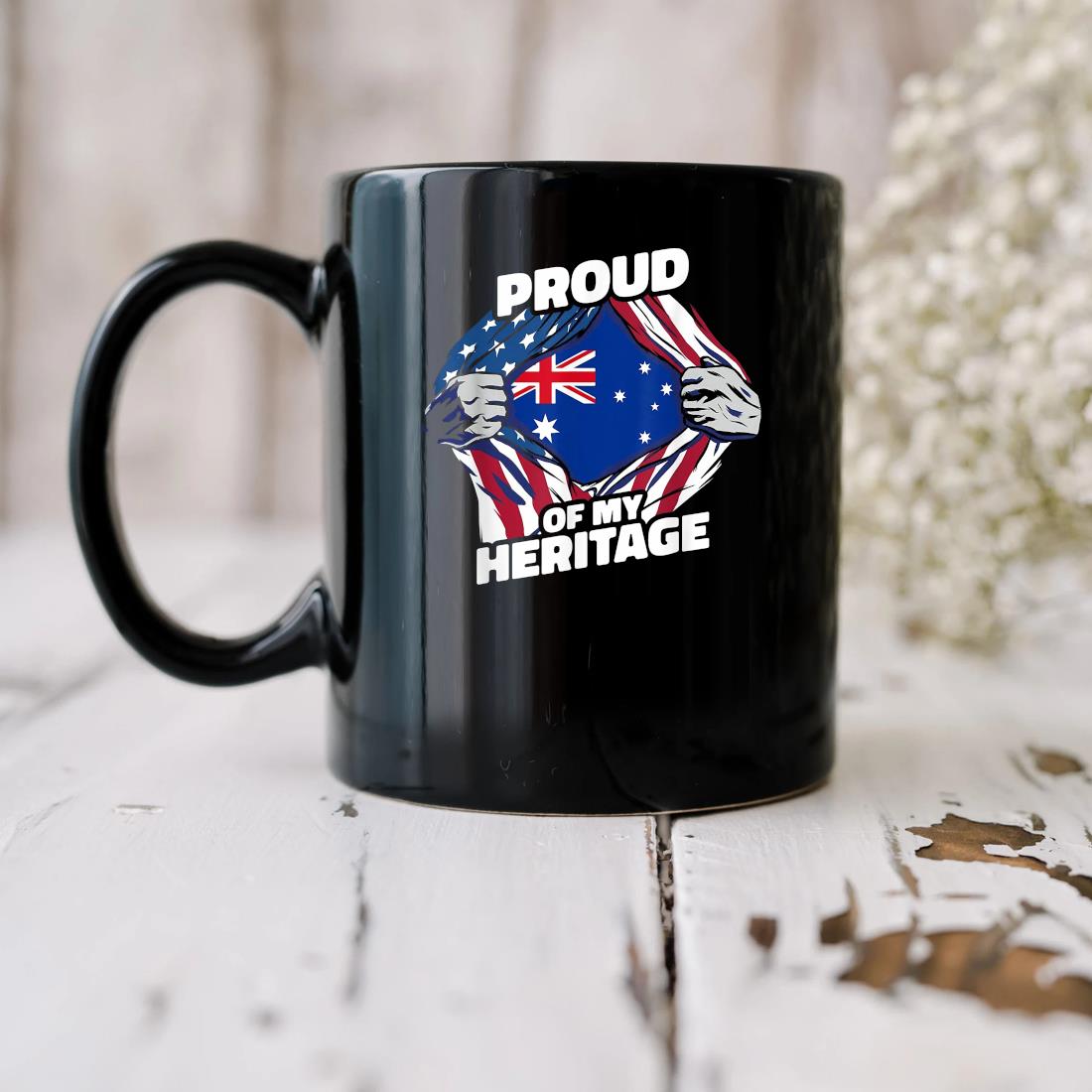 Proud Usa Australian Flag Australia Expat Heritage Superhero Mug biu