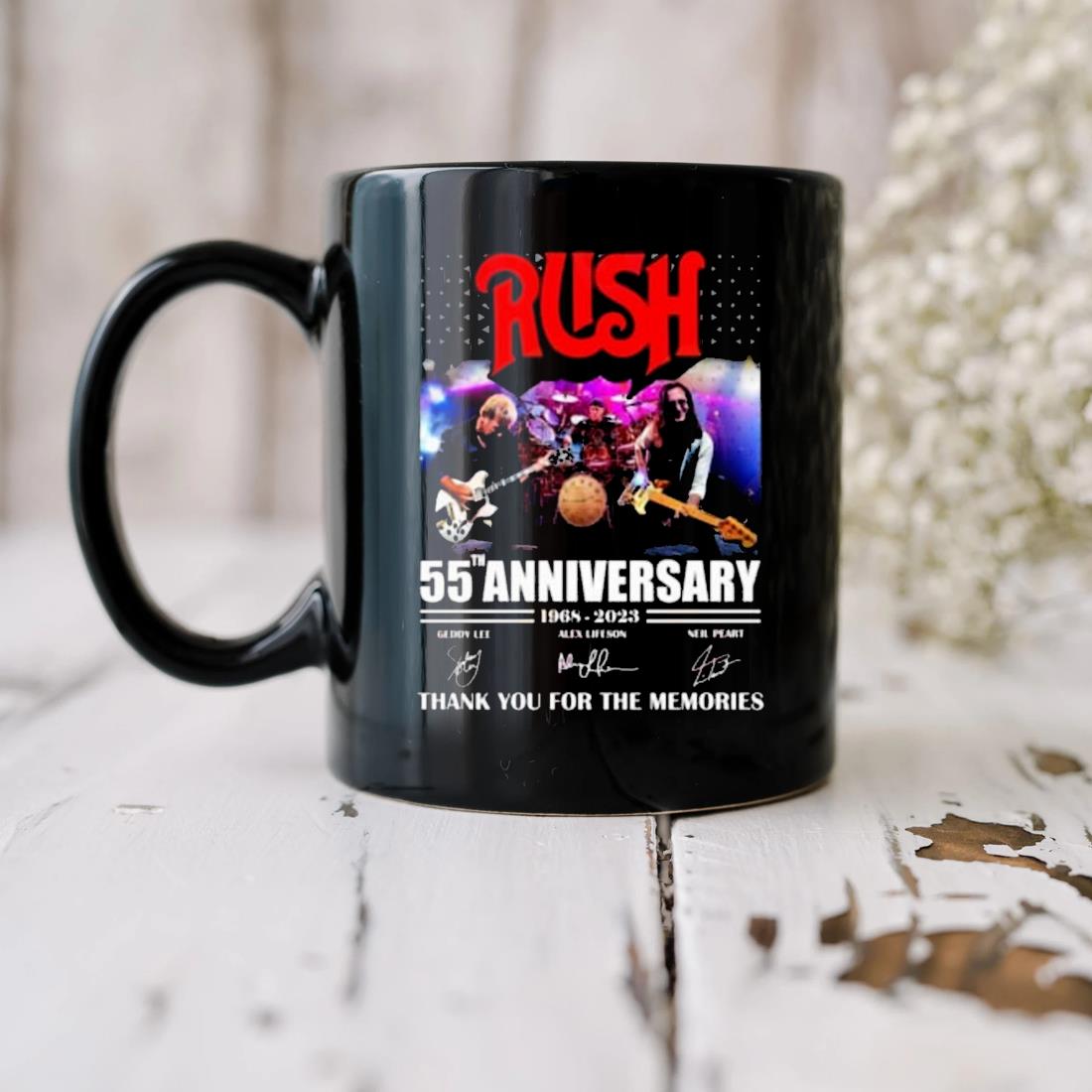 Rush 55th Anniversary 1968-2023 Thank You For The Memories Signatures Mug biu