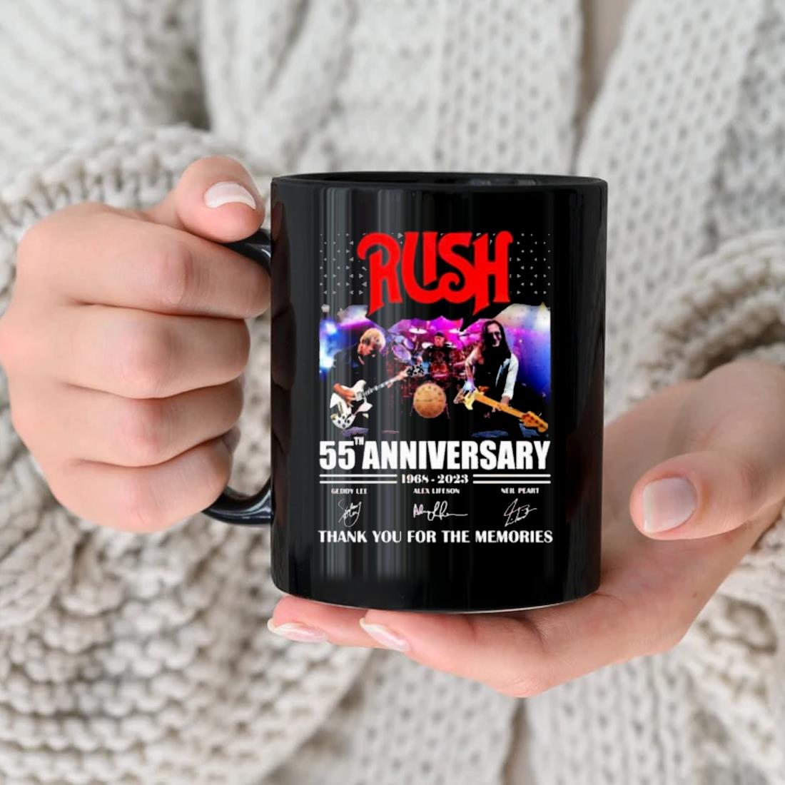 Rush 55th Anniversary 1968-2023 Thank You For The Memories Signatures Mug