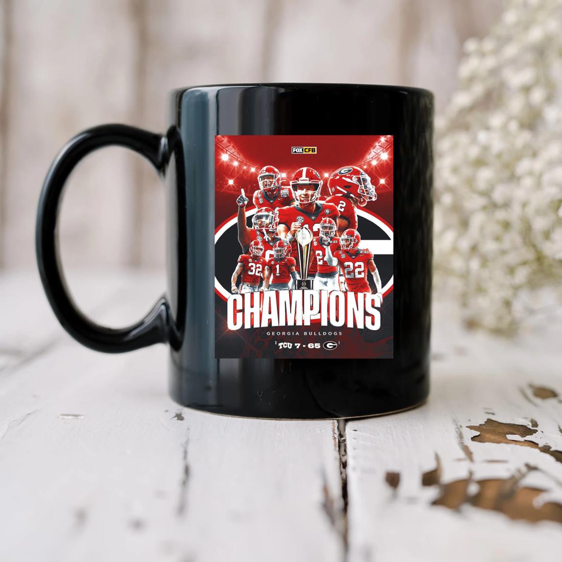 TCU Frogs 07-65 Georgia Bulldogs 2022 National Champions Mug biu