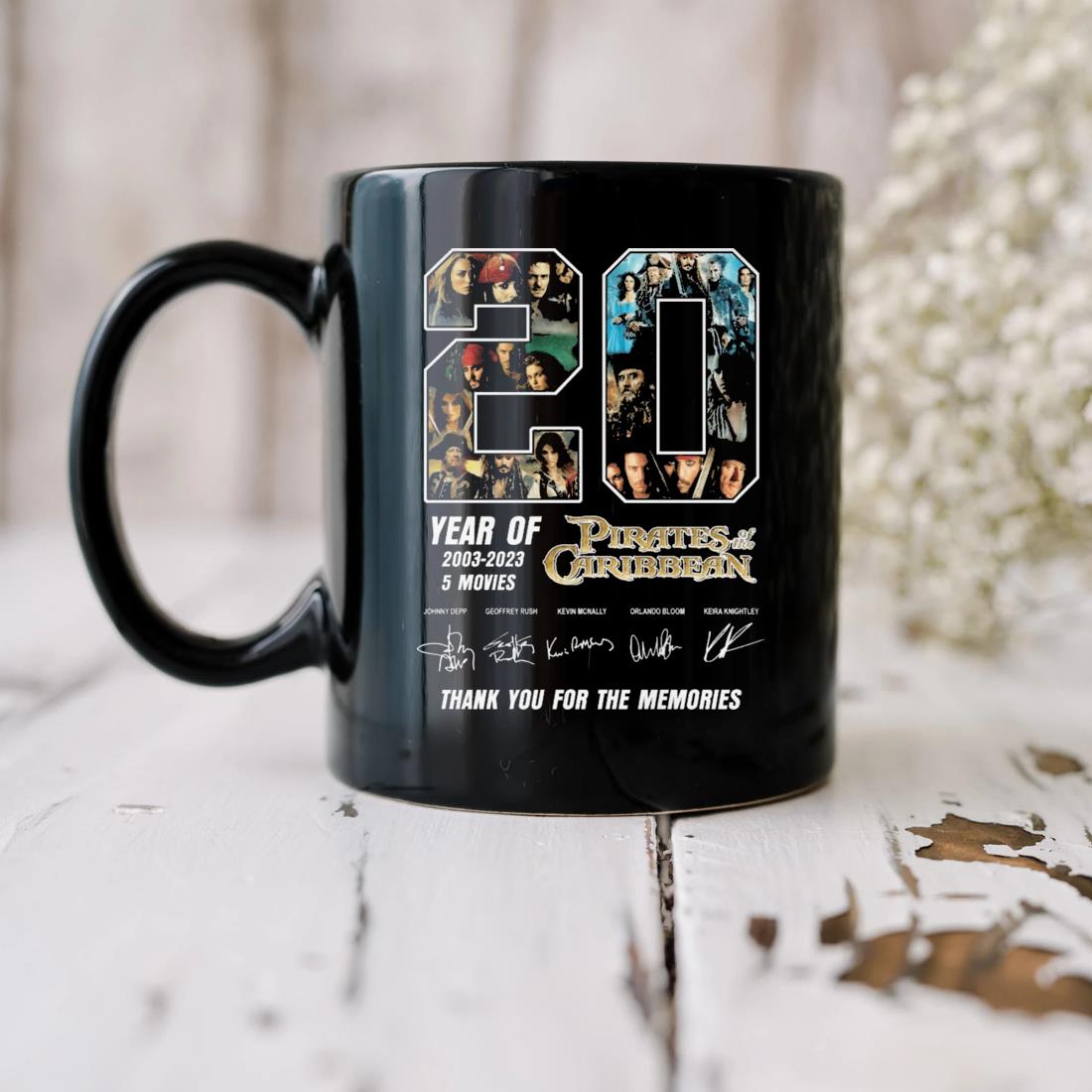 20 Years Of 2003-2023 Pirates Of The Caribbean Thank You For The Memories Signatures Mug
