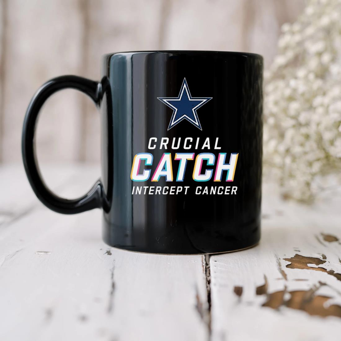 2023 Dallas Cowboys Crucial Catch Intercept Cancer Mug