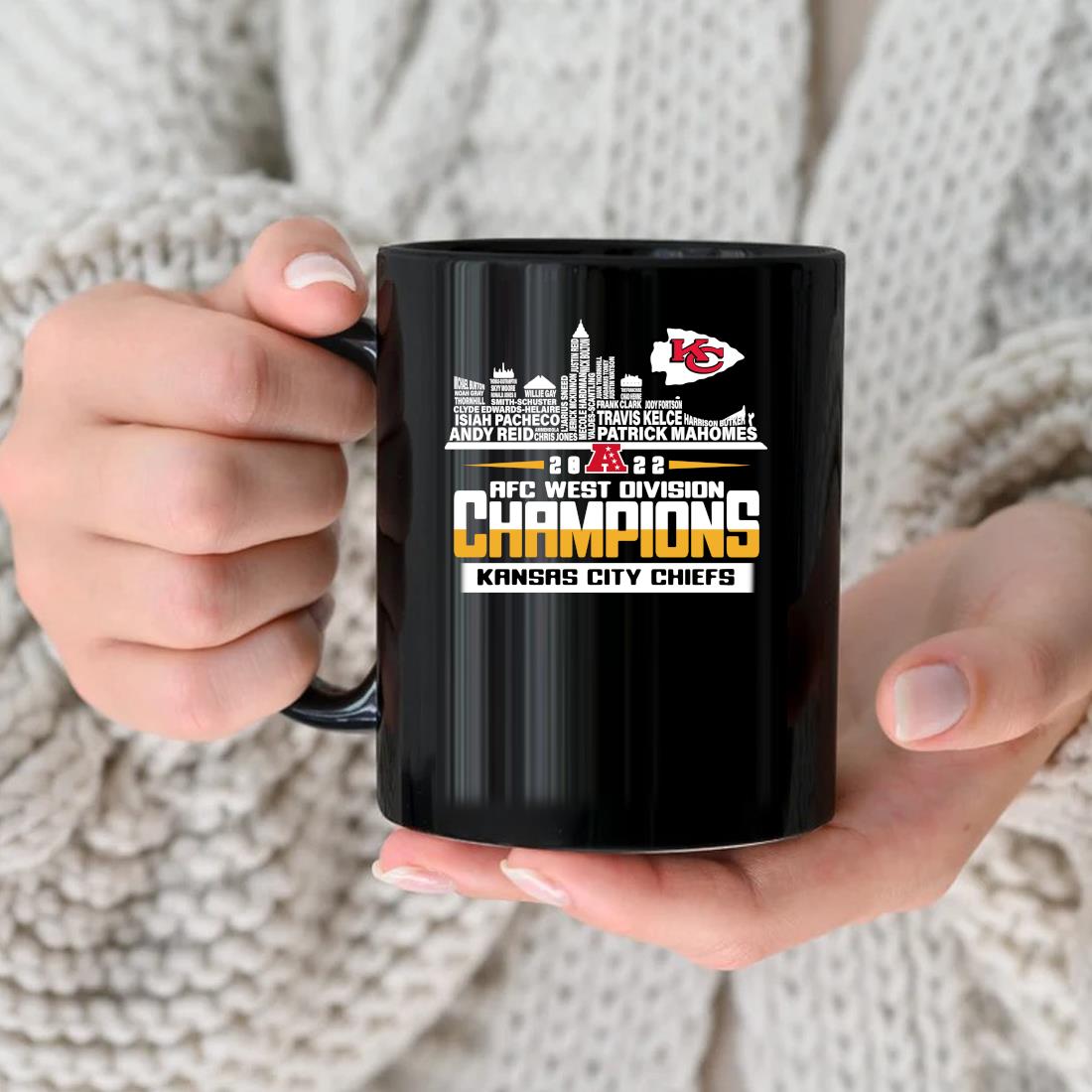 Official Kansas City Chiefs 2022 Afc West Division Champions Players Name  Skyline Mug