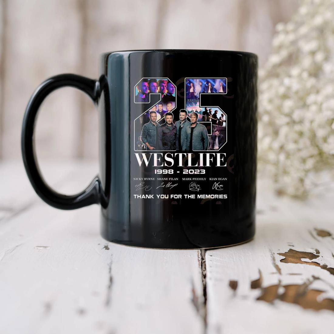 25 Years Of 1998 – 2023 Westlife Thank You For The Memories Signatures Mug