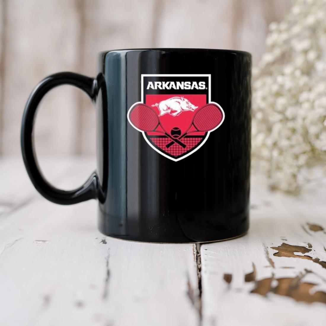 Arkansas Razorbacks Tennis Crest Mug